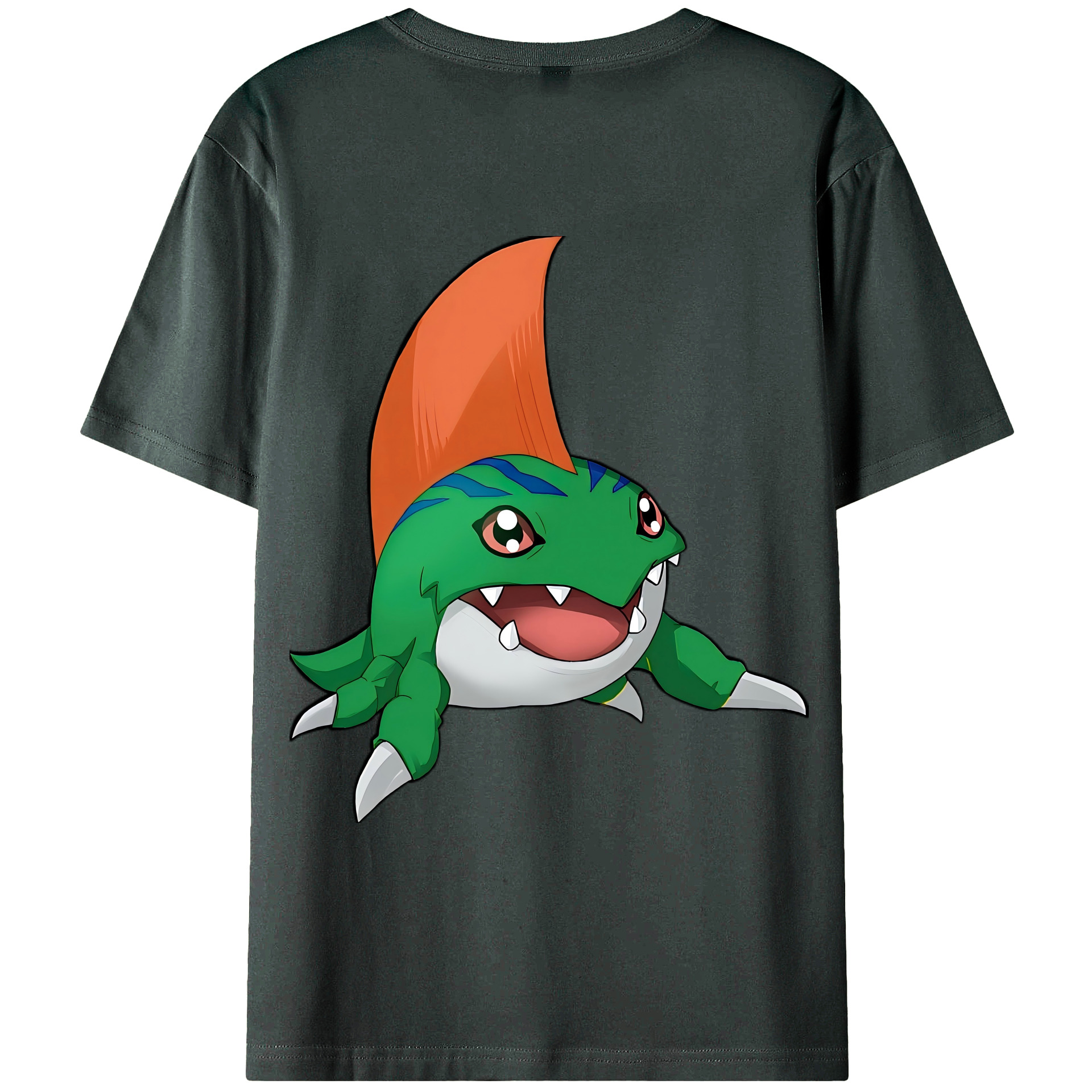 （画像用） Digimon デジタルモンスター/デジモン 綿100％ メンズ半袖Tシャツ（バックプリント） 通気性
